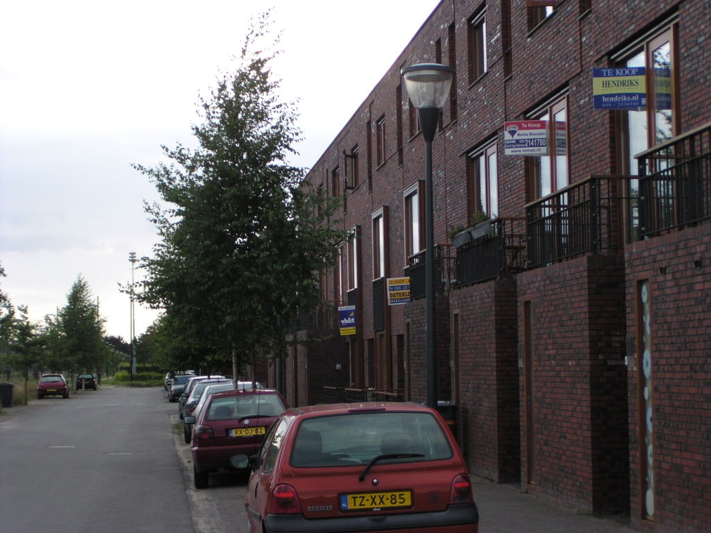 p7060060.jpg - Deze huizen aan de straat Grasveld staan dadelijk op enkele tientallen meters van de Meerhovendreef richting A2.